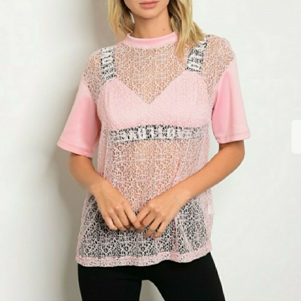 ♥"LOVE" Bralette w/Lace Top♥